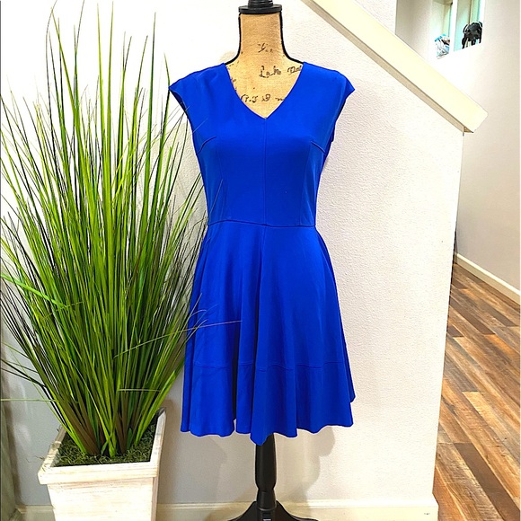Beautiful Bar lll dress in blue, fit to flare cut, heavier weight - Picture 1 of 8